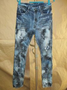 LGB L.G.B. Le Grand Bleu paint bleach stretch Denim pants 28 beautiful goods 