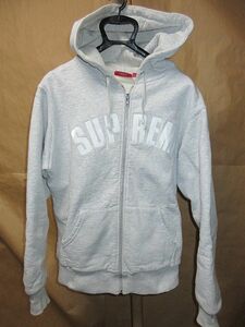 SUPREME Arc Logo アーチロゴ　裏地　サーマル　ジップアップ　 パーカー　 M　グレー