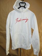 バレンシアガ　BALENCIAGA 　19aw signature logo hoodie 筆記体　ロゴ　オーバーサイズ　パーカー　白　S 国内正規品_画像1