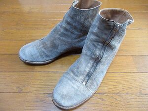  undercover UNDER COVER 11aw front Zip suede leather boots ash gray L H6F04-1