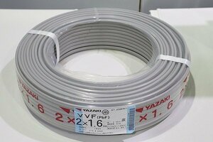 【質Banana】未使用品 YAZAKI/矢崎 VVFケーブル 2×1.6 100m巻 (灰色) 製造年月21.05 現品限りD♪