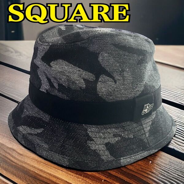 square ハット 帽子 迷彩柄 アーミー ドクロ Sサイズ?(小さめ)