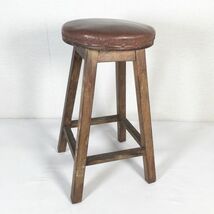 アンティーク 古い木味 スツール 丸 椅子 チェア 丸椅子 木製 古家具 ビンテージ ヴィンテージ_画像2