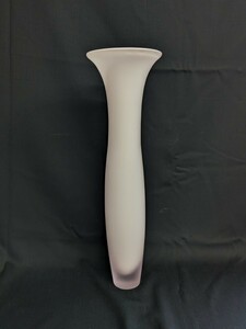 いけばな ピンクガラス 花器 花瓶 フラワーベース 華道具 スイトピー 高さ約45.5cm 直径約13.5cm