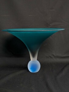 i... стеклянный ваза для цветов ваза цветок основа проигрыватель -to диаметр примерно 30cm высота примерно 22cm