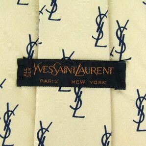 イヴ・サンローラン ブランドネクタイ ワイドタイ YSL モノグラム シルク メンズ ベージュ YVES SAINT LAURENTの画像3