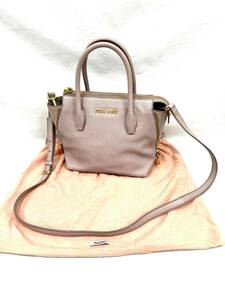 [ beautiful goods ] MiuMiu ma gong s2way bag 5BA003 pink leather bag handbag shoulder bag miumiugo-tos gold 