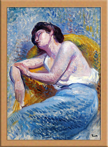 Art hand Auction 잠자는 여자 B4 프랑스, 그림, 오일 페인팅, 초상화