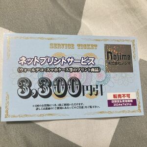 ノジマ 株主優待 ネットプリントサービス券 3300円引　1枚