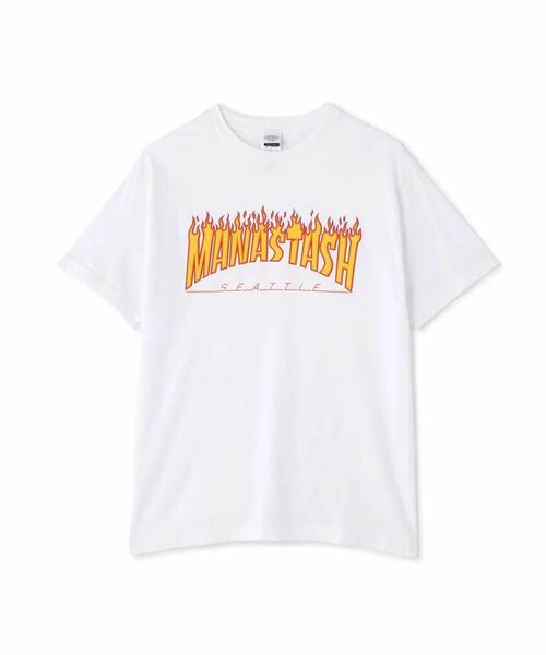 MANASTASH マナスタッシュ FLAME TEE Tシャツ L 白 ホワイト