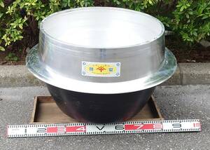  unused * storage goods Special made feather boiler large saucepan 63cm 135 liter three . Toyokawa gold shop middle tail industry .... hand strike . soba boiler up udon Event direct pick up welcome 