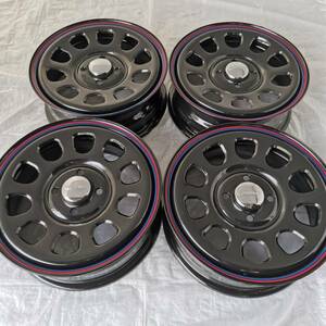 新品 デイトナ 14-5.0J＋42 4-100 ブラック タイヤ付4本SET 155/65R14 軽自動車用 NBOX エブリイ アウトレット特価(W2119-0)