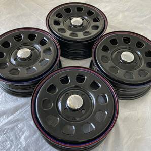 新品 デイトナ 13-4.5J＋40 4-100 ブラック ホイール4本SET 軽トラ 軽バン バモス エブリイ アウトレット特価(W2474-1)の画像2