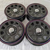 新品 デイトナ 12-4.0J＋42 4-100 ブラック ホイール4本SET 軽トラ 軽バン アウトレット特価(W2397-1)_画像1