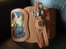 ★京都山科花山(かざん)Kyoto Degner.Co.堅牢本革京織キーホルダーKazan Key-holder for Rider新品未使用開封のみ付属品無★送料負担_画像1