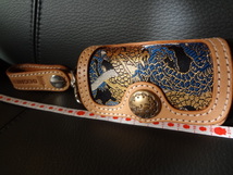 ★京都山科花山(かざん)Kyoto Degner.Co.堅牢本革京織キーホルダーKazan Key-holder for Rider新品未使用開封のみ付属品無★送料負担_画像6