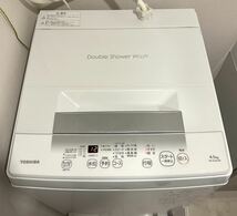 極美品 TOSHIBA 東芝 全自動洗濯機 4.5kg Wダブルシャワー洗浄 ステンレス槽 AW-45GA2 2023年製 ピュアホワイト 動作確認済み_画像2