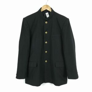 学生服 学ラン L 男子 上着 ウール混 標準型学生服 詰襟 カシドス 黒 中古 ランクC a3 JJ5480