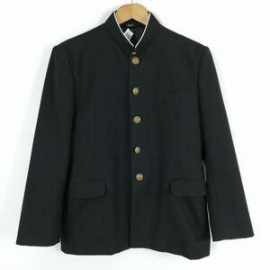 学生服 学ラン 165A 男子 上着 ウール混 標準型学生服 ラウンドカラー サージ 黒 中古 ランクC a3 JJ5498