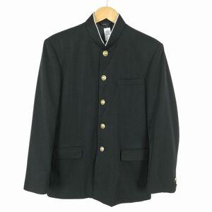 学生服 学ラン 175A 男子 上着 ウール混 標準型学生服 ラウンドカラー カシドス 黒 中古 ランクC a3 JJ5507