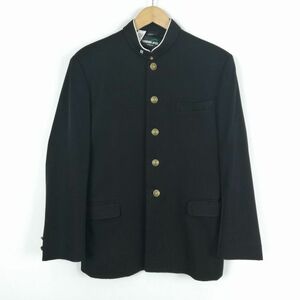 学生服 学ラン 175A 男子 トンボ 上着 ウール混 標準型学生服 ラウンドカラー カシドス 黒 中古 ランクC a3 JJ5518