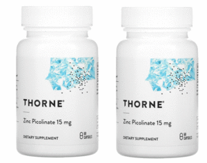 2set Thorne サプリメント ミネラル 亜鉛 Thorne, 亜鉛ピコリン酸、15 mg、60カプセル