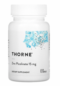 Thorne サプリメント ミネラル 亜鉛 Thorne, 亜鉛ピコリン酸、15 mg、60カプセル