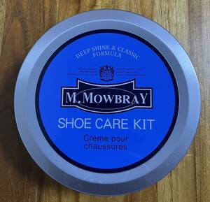 靴磨き　シューケア　モゥブレイ　靴ブラシセット缶　送料無料