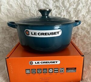 LE CREUSET ルクルーゼ 両手鍋 ココットロンド 20 調理器具 新品　箱あり送料込み DEEP TEAL BLEU CANARD 