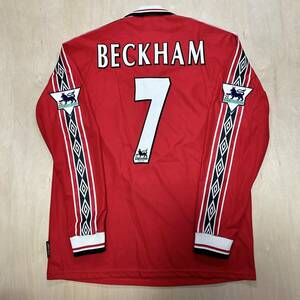 1998 1999 Манчестер Юнайтед Бекхэм униформ Требл 3 Корона Англия Человек Umbro Manchester Beckham 98 99