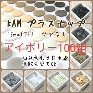 KAM　プラスナップ12mm　100組　スナップボタン　ツヤなし　T5