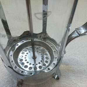 紅茶 コーヒーサーバー ティーサーバー ドリッパー ポット 耐熱ガラス シルバー 銀色の画像3