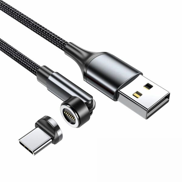 LIBRZU 540° 回転可能な磁気吸引 Type-C USB ブラック