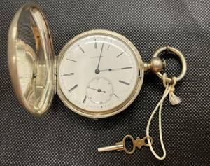 J.W KEMLER 両ブタ 鍵巻き式 懐中時計（銀ケース）アンティーク(Antique pocket watch）★同梱可　No.1112