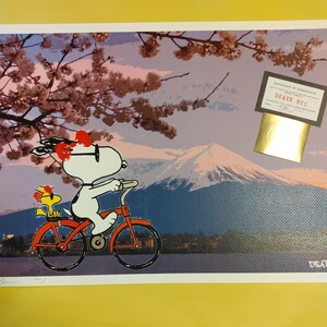 DEATH NYC 世界限定100枚 アートポスター　SNOOPY　スヌーピー　ウッドストック　富士山　FUJI　桜 Cherry 自転車 Bicycle トム エバハート