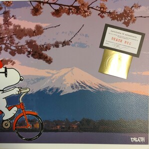 DEATH NYC 世界限定100枚 アートポスター SNOOPY スヌーピー ウッドストック 富士山 FUJI 桜 Cherry 自転車 Bicycle トム エバハートの画像4