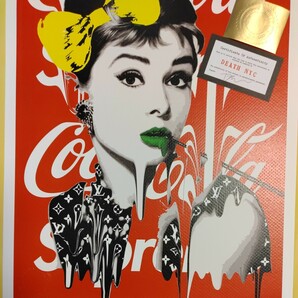 DEATH NYC 世界限定100枚 アートポスター オードリーヘプバーン coca-cola コカコーラ イエローリボン Banksy バンクシー 現代アートの画像3