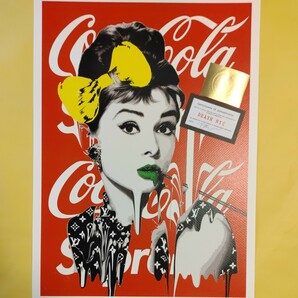 DEATH NYC 世界限定100枚 アートポスター オードリーヘプバーン coca-cola コカコーラ イエローリボン Banksy バンクシー 現代アートの画像1