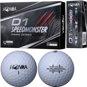 【即決 送料無料】 ホンマ ゴルフボール D1 スピードモンスター 1ダース 12球 ホワイト HONMA SPEED MONSTERの画像1