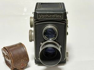 Yashicaflex フード付き yashimar 1:3.5 f:80mm 汚れサビあり、動作未確認のためジャンク出品二眼レフカメラ ヤシカ 