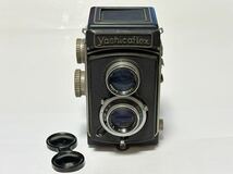 Yashicaflex フード付き yashimar 1:3.5 f:80mm 汚れサビあり、動作未確認のためジャンク出品二眼レフカメラ ヤシカ _画像2