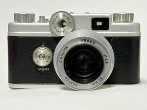 ARGUS C-44 レンズCINTAGON f:2.8 50mm レンジファインダー フィルムカメラ 動作未確認 ジャンク出品 外観は大きなアタリなし 