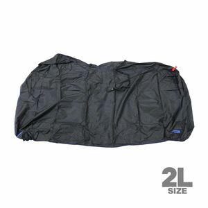 ю 【汎用】 バイク カバー [ 2L ] 撥水 耐熱 オックス300D ベルト付き ブラック 黒 収納袋付き 車体カバー ホンダ PS250