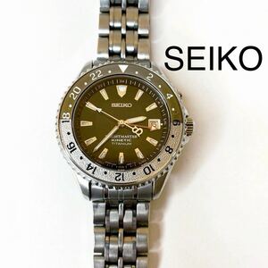 SEIKO セイコー KINETIC スポーツ フライトマスター 5M65-0A50 チタンモデル メンズ腕時計 稼働品 廃盤モデル 希少品