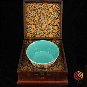 Art hand Auction 6503DM&3 Chinese Antique Living National Treasure [One bowl of pure hand-painted pastel porcelain] Chinese art, crafts, curiosities collection, glazed ceramics, blue flower porcelain, ancient ceramics, pottery, China, Korean Peninsula, Qing