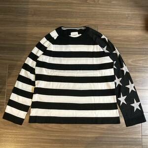 2019 S/S TAKAHIROMIYASHITATheSoloist.star&stripes sweater-Black×Whiteタカヒロミヤシタ宮下 ソロイスト サマーニットスターストライプ