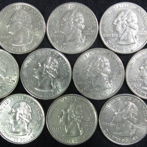 アメリカ 25セント硬貨(50州)×10種(1999～2005)の画像2