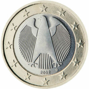 ドイツ 1ユーロ硬貨(2004D) 未使用5枚セット