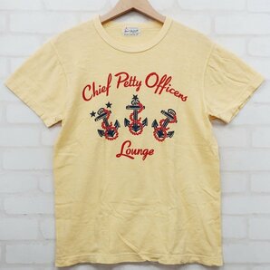 4T1713■クリックポスト対応■バズリクソンズ CHIEF PETTY OFFICERS LOUNGE 半袖ビンテージスラブTシャツ BUZZ RICKSON'Sの画像1