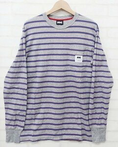 3T3303■FTC STRIPED L■S TEE エフティーシー ロングスリーブポケットTシャツ